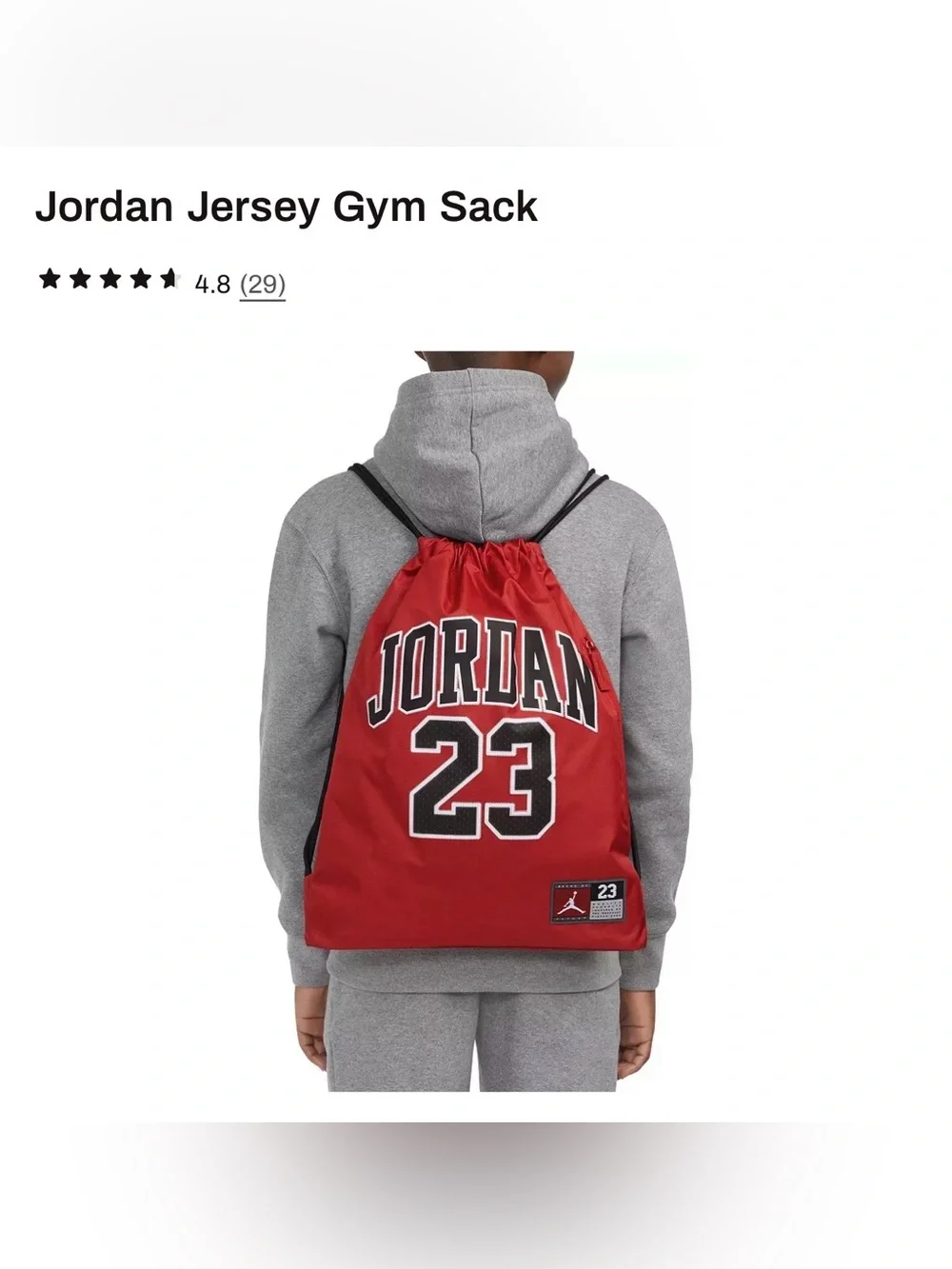 *new* Jordan Red and Black Jersey Gym Sack